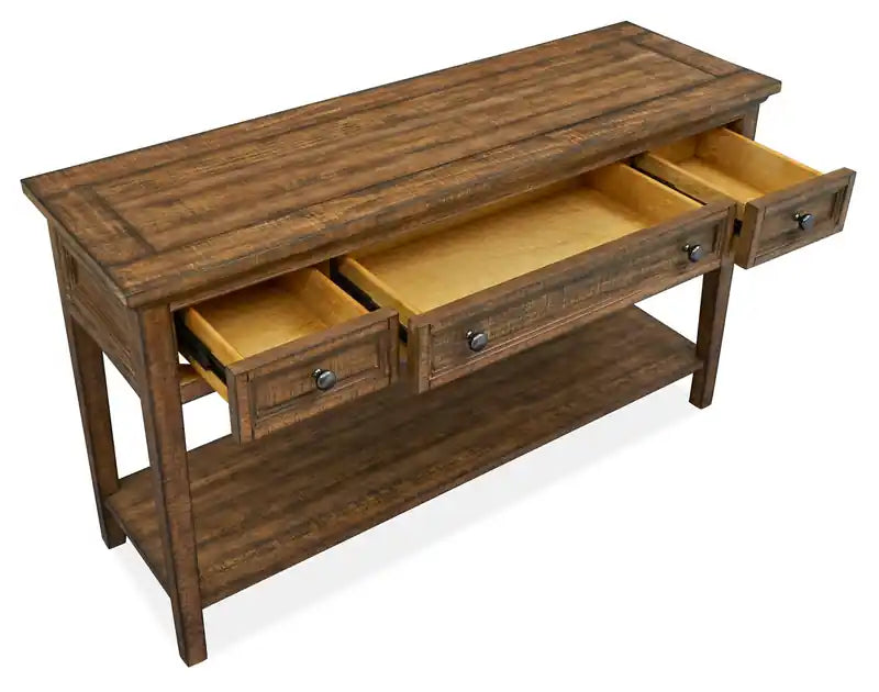 50 Traditional Pine Sofa Table with Storage - Dovetail Grey