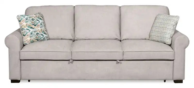 96 Chenille Fabric Sleeper Sofa with Wood Legs - Seafoam Blue
