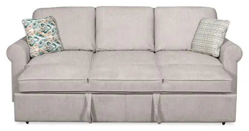 96 Chenille Fabric Sleeper Sofa with Wood Legs - Seafoam Blue