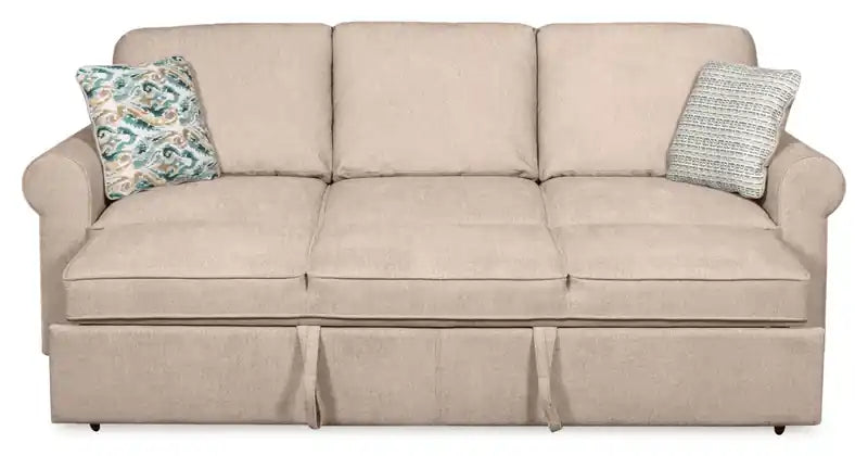 96 Chenille Fabric Sleeper Sofa with Wood Legs - Seafoam Blue