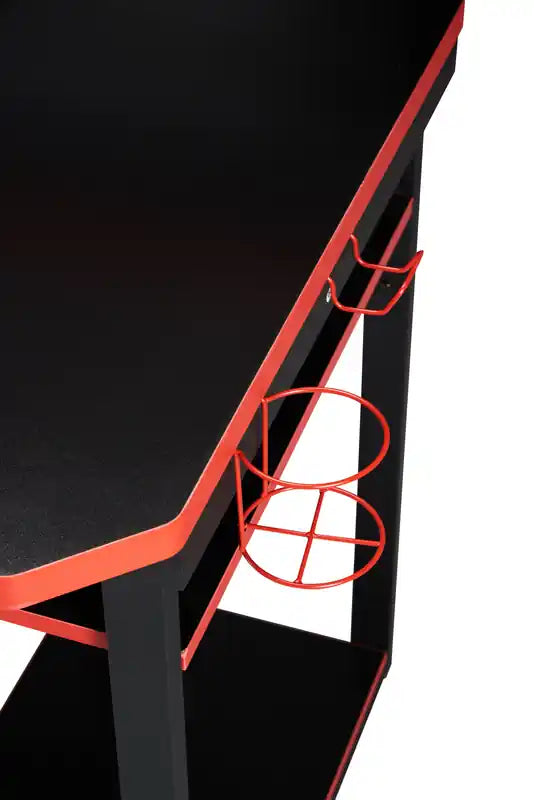 50 Gaming Office Desk - Black with Red Trim