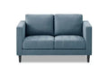 Metro 57 Fabric Loveseat with Tufted Seat Cushions and Reversible Back Cushions - Denim Blue