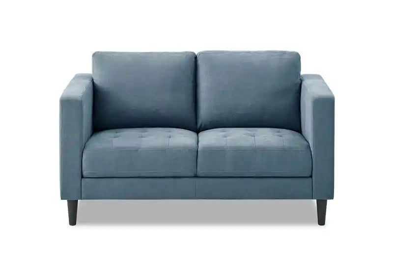 Metro 57 Fabric Loveseat with Tufted Seat Cushions and Reversible Back Cushions - Denim Blue