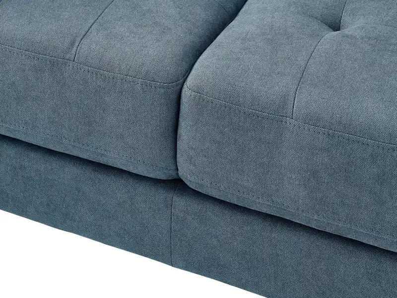 57 Fabric Loveseat with Tufted Seat Cushions and Reversible Back Cushions - Denim Blue