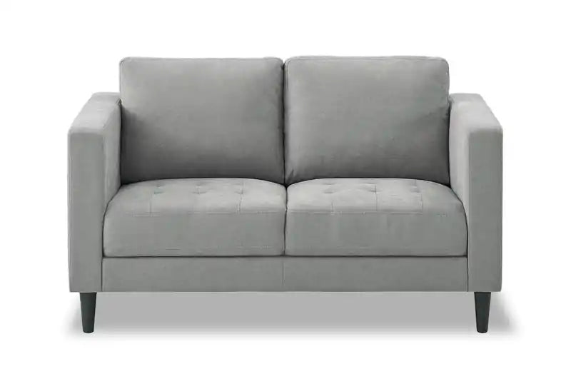 57 Fabric Loveseat with Tufted Seat Cushions and Reversible Back Cushions - Denim Blue