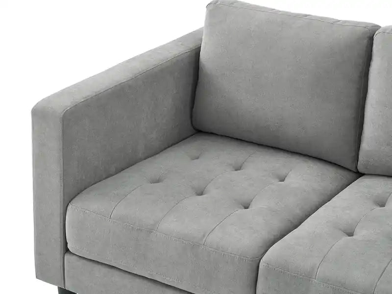 57 Fabric Loveseat with Tufted Seat Cushions and Reversible Back Cushions - Denim Blue