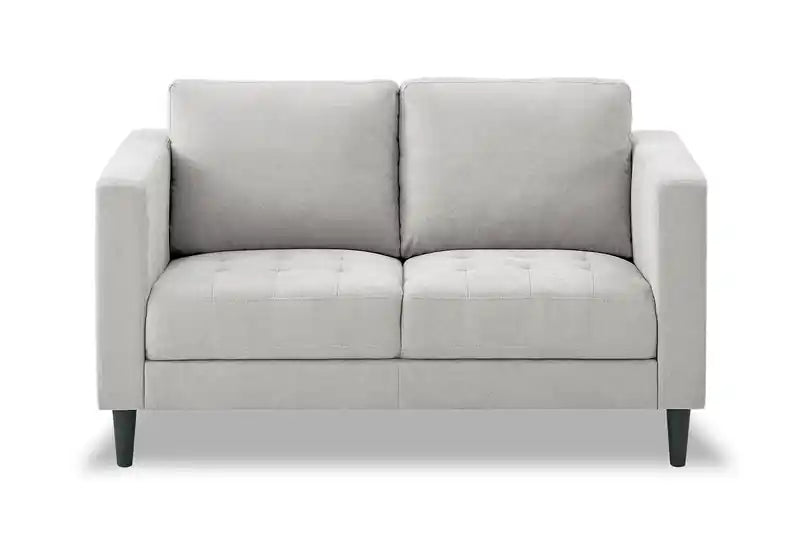 57 Fabric Loveseat with Tufted Seat Cushions and Reversible Back Cushions - Denim Blue