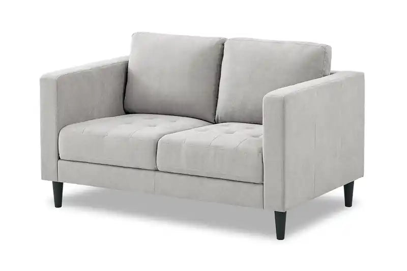 57 Fabric Loveseat with Tufted Seat Cushions and Reversible Back Cushions - Denim Blue
