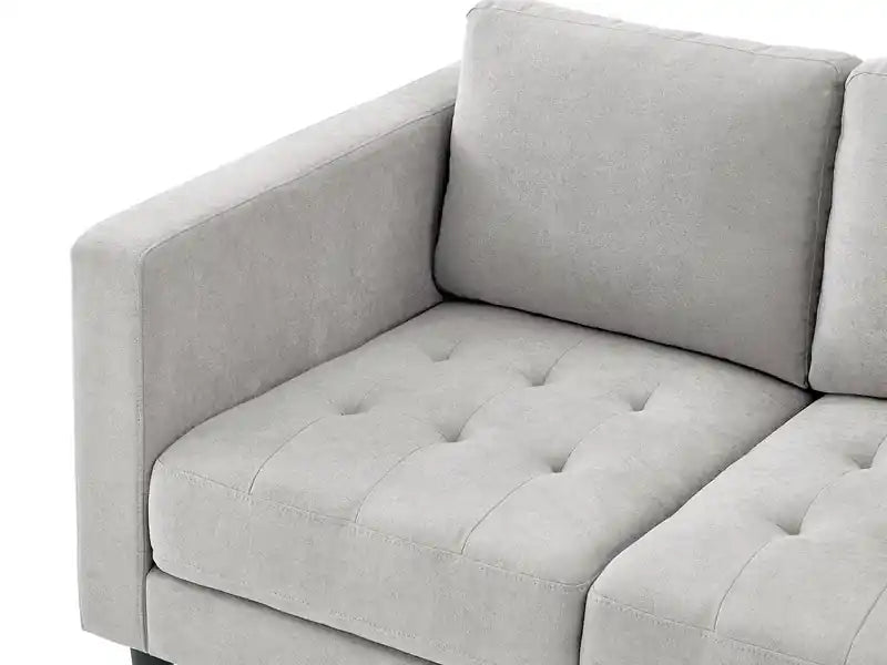 57 Fabric Loveseat with Tufted Seat Cushions and Reversible Back Cushions - Denim Blue