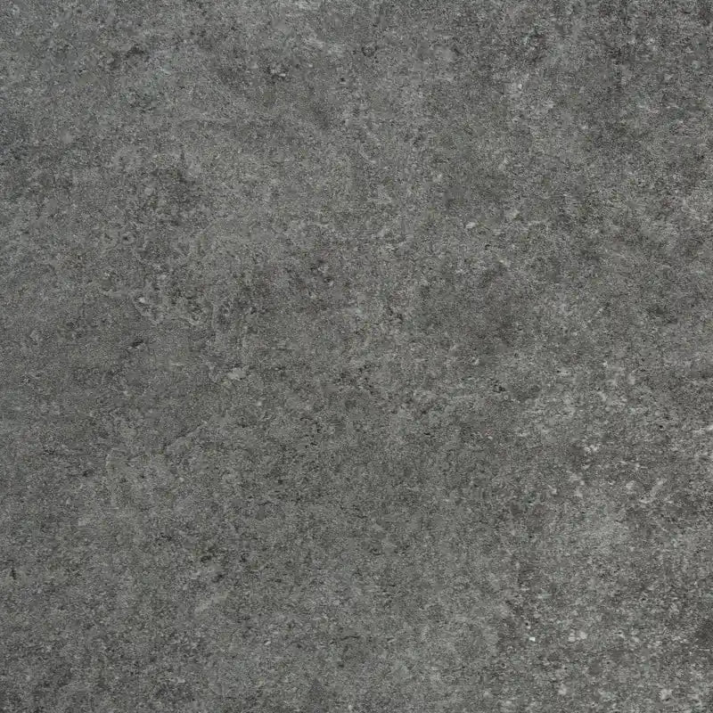 40.5 Modern Coffee Table - Grey Stone Look with Black Metal Base