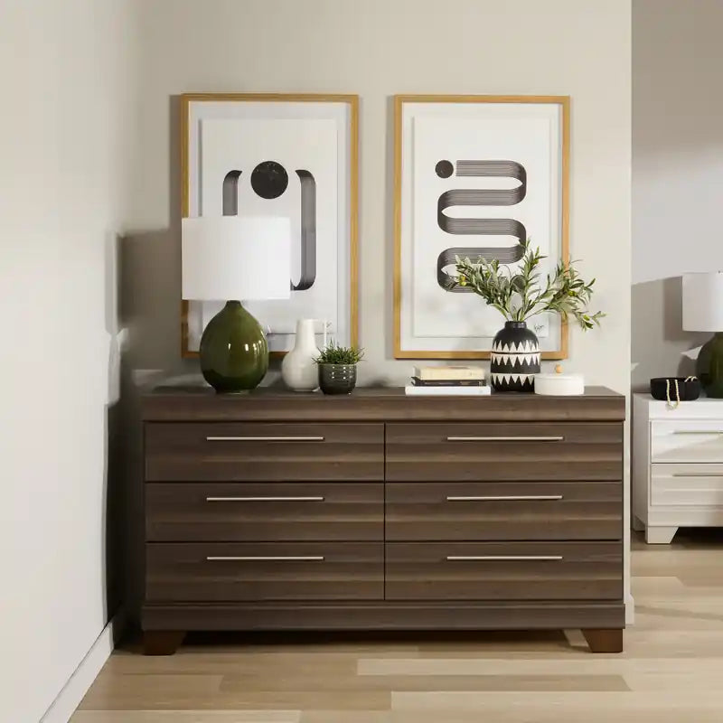 Bedroom 6-Drawer Dresser, 61.3W x 32.8H,