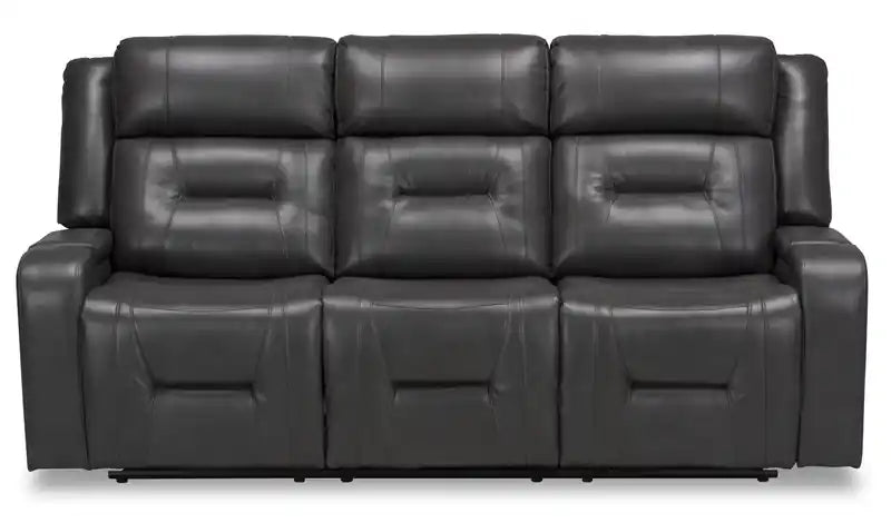 Ryker 82.5 Leather-Look Reclining Sofa with Storage Arms