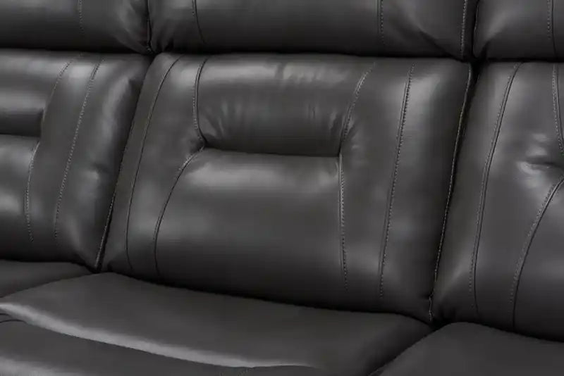 82.5 Leather-Look Reclining Sofa with Storage Arms