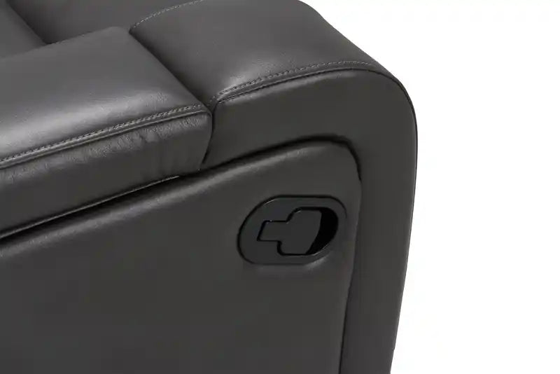 82.5 Leather-Look Reclining Sofa with Storage Arms